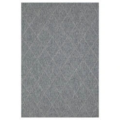 Neutral Trellis Living Room Rug - Mahoni