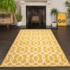 Yellow Trellis Living Room Area Rug