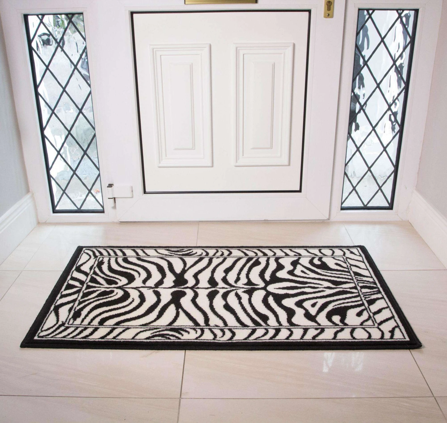 Black White Animal Zebra Print Rug 7 Black White Animal Zebra Print Rug - Image 7