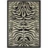 Black White Animal Zebra Print Rug