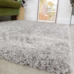 Super Soft Luxury Silver Shaggy Rug -Carpet Discount Store Aspen Silver Above Luxury Thick Grey Shaggy Rugs 5B2 5D