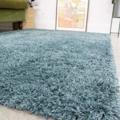 Super Soft Luxury Blue Shaggy Runner Rug -Carpet Discount Store Aspen 20RUNlk 20 45 5B4 5D