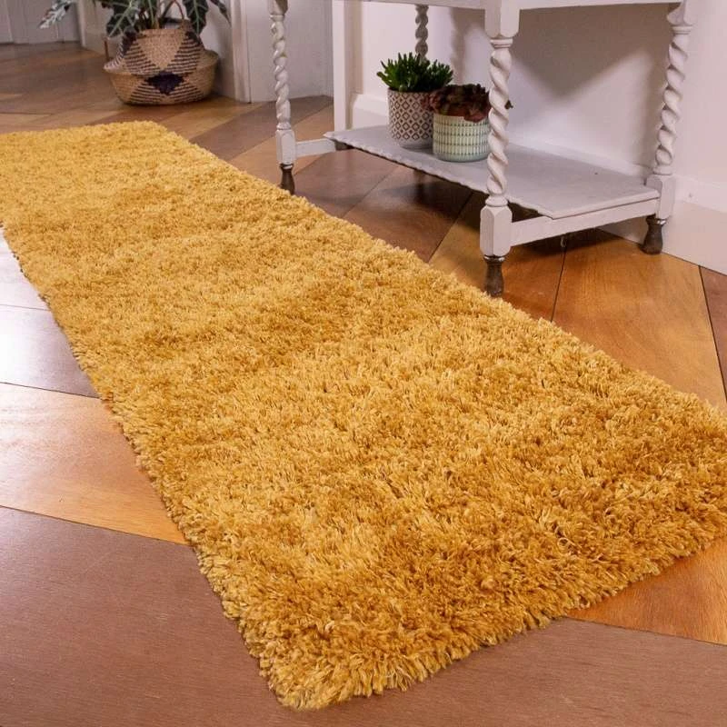 Super Soft Luxury Yellow Shaggy Runner Rug 2 Super Soft Luxury Yellow Shaggy Runner Rug - Image 2