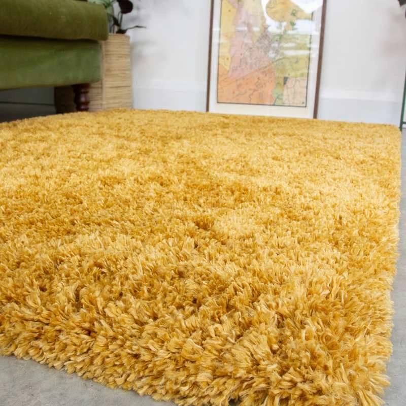 Super Soft Luxury Yellow Shaggy Runner Rug 5 Super Soft Luxury Yellow Shaggy Runner Rug - Image 5