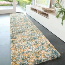 Carpet Discount Store 7 Soft Mottled Multicolour Shaggy Runner Rug