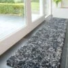 Soft Mottled Grey Shaggy Hallway Rug