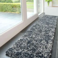 Carpet Discount Store 13 Soft Mottled Grey Shaggy Hallway Rug