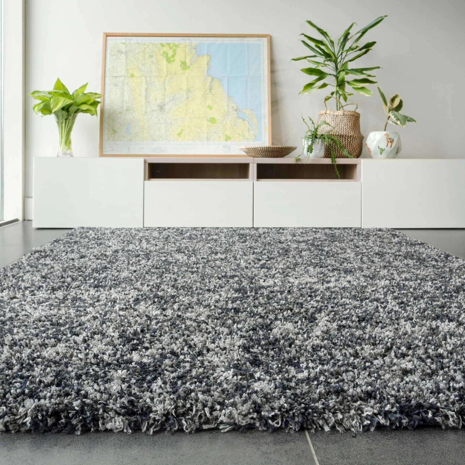 Soft Mottled Grey Shaggy Hallway Rug 6 Soft Mottled Grey Shaggy Hallway Rug - Image 6