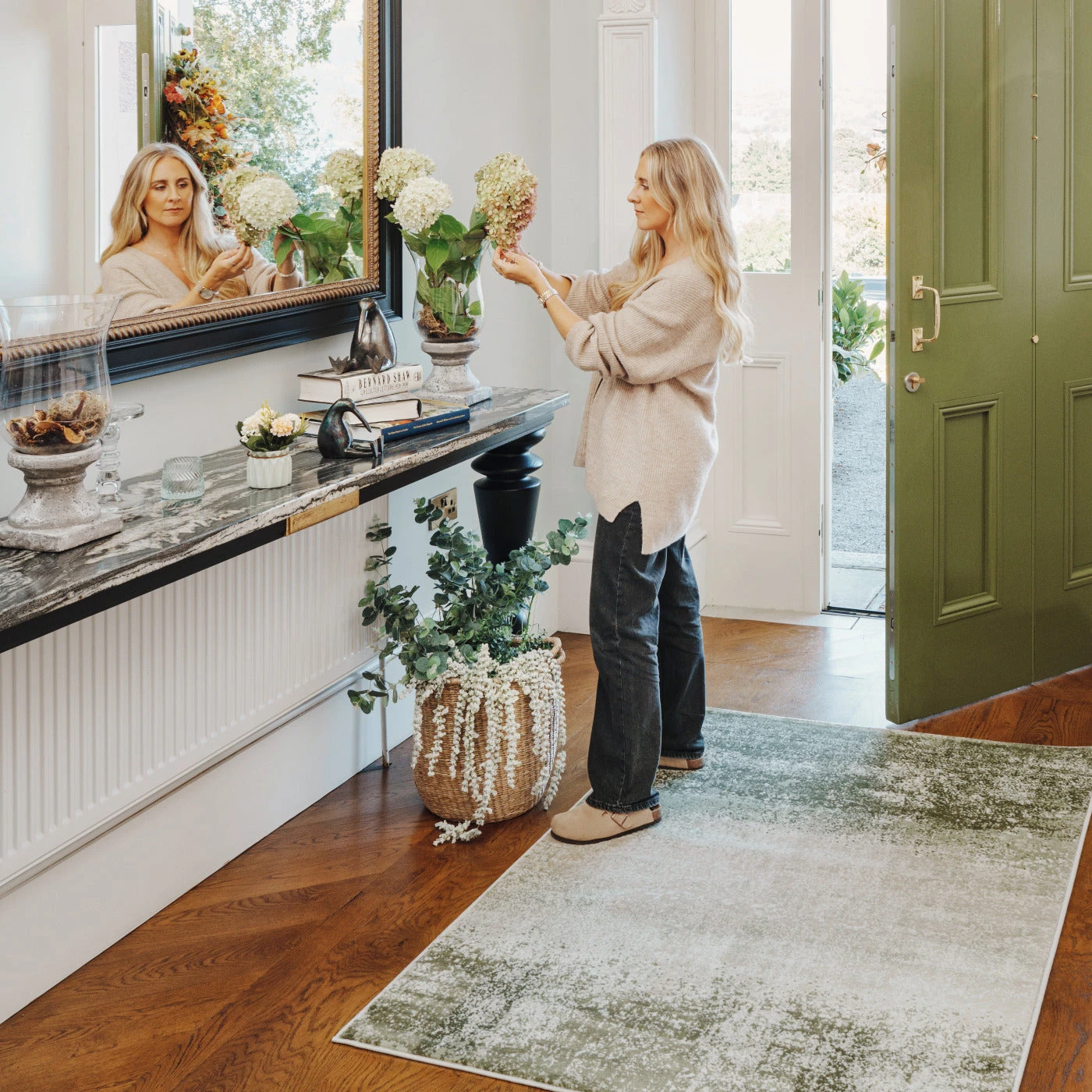 Earthy Green Abstract Rug - Barrow 2 Earthy Green Abstract Rug - Barrow - Image 2