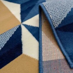 Blue Grey Modern Geometric Hall Runner Rugs -Carpet Discount Store ENZO 201AN 20 82 5B4 5D