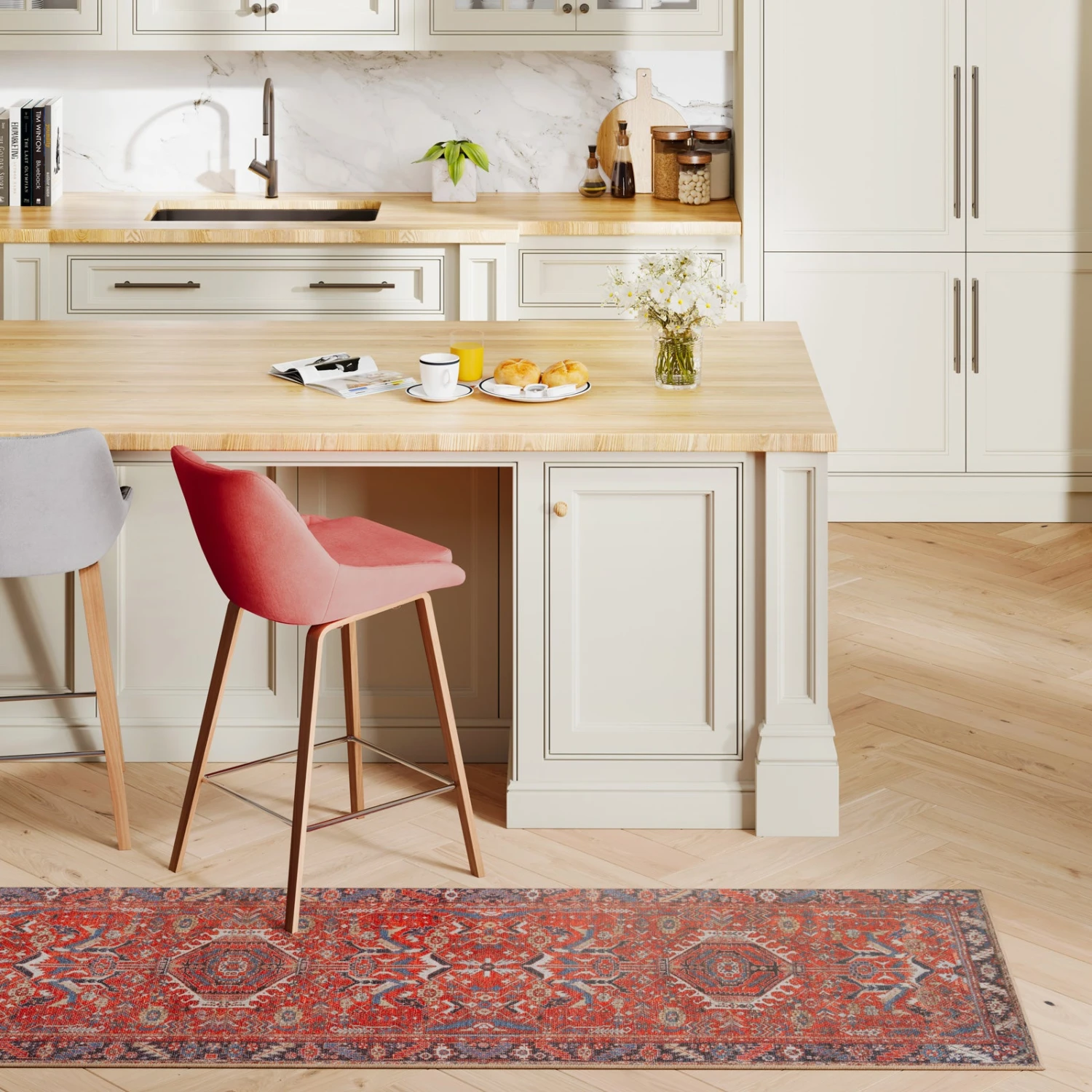 Washable Red Kazak Style Runner - Rudd 5 Washable Red Kazak Style Runner - Rudd - Image 5