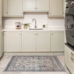 Washable Teal Kitchen Mat - Saxe