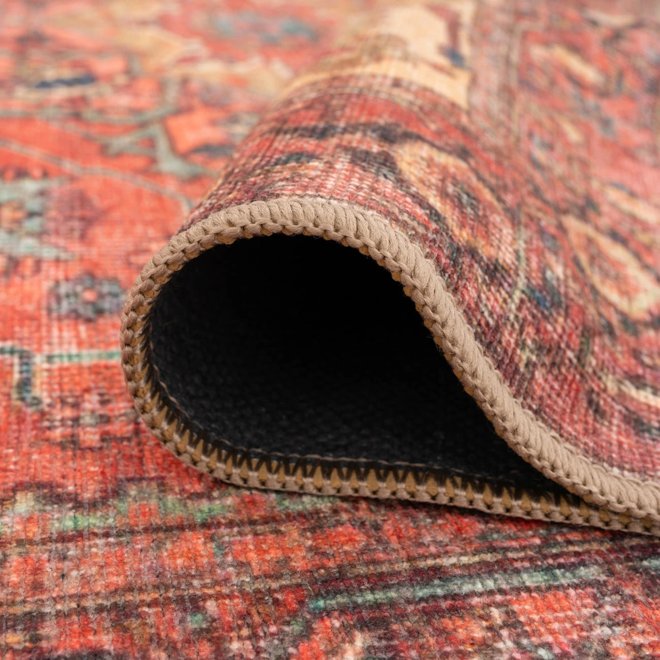 Kashan Washable Terracotta Rug - Viv 10 Kashan Washable Terracotta Rug - Viv - Image 10