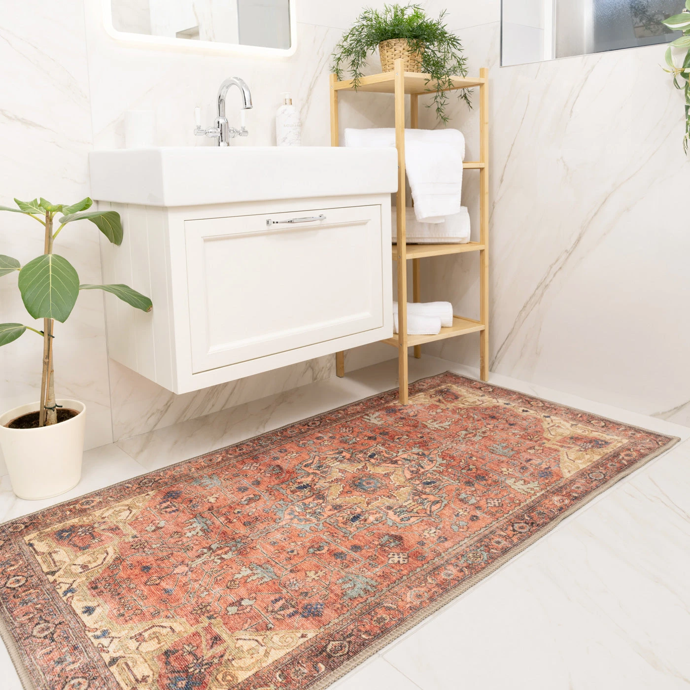 Kashan Washable Terracotta Rug - Viv 13 Kashan Washable Terracotta Rug - Viv - Image 13