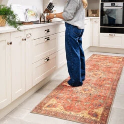 Kashan Washable Terracotta Rug - Viv 31 Kashan Washable Terracotta Rug - Viv -Carpet Discount Store Everyday Viv room web RRL 5 7294d0c3 de7f 4caf ad8e 34334b0e8e65