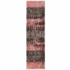 Blush Distressed Textured Shaggy Runner Rug