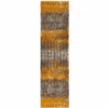 Ochre Distressed Textured Shaggy Runner Rug
