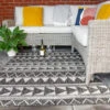 Charcoal Tribal Print Indoor Outdoor Rug - Callow