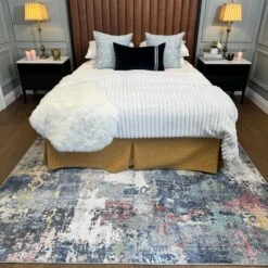 Soft Abstract Distressed Multicolour Living Room Area Rug - Yates -Carpet Discount Store IMG 4220