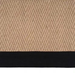 Black Border Jute Rug - Juliette Black -Carpet Discount Store Juliette Black Cotton Border Jute Beige Plain Woven Detail Rug 2