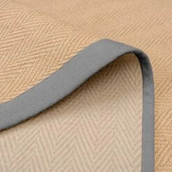 Grey Cotton Border Natural Hallway Jute Runner -Carpet Discount Store JulietteGreyCottonBorderJute PlainWovenDetailRug 4 adjustednew f1152adb 1cca 47c2 8738 33c6a5b8b6d8