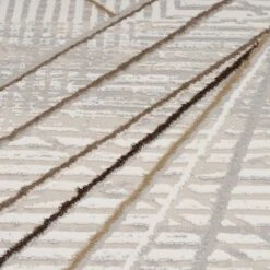 Abstract Linear Beige Rug - Jalo -Carpet Discount Store Keisa Jalo details 01222