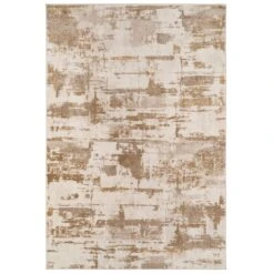 Distressed Brushstroke Beige Rug - Farah