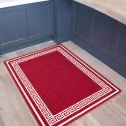Red Hardwearing Kitchen Mat