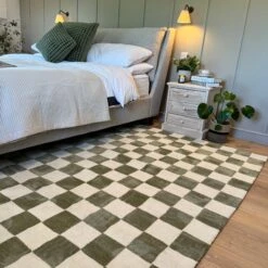 Green Retro Checkerboard Rug - Maze 16 Green Retro Checkerboard Rug - Maze -Carpet Discount Store Maze Wilder Greeb Bedroom Rug