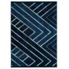 Navy Gold Art Deco Contempary Area Rug