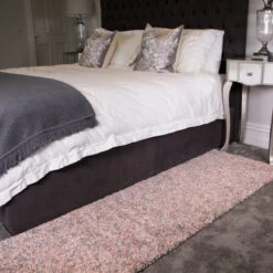 Blush Pink Shaggy Hallway Runner Rug -Carpet Discount Store Murano Blush Mottled Runner 3 Shaggy Pink Blush Stripe Girls Soft Fluffy Shag Pile Rug Living Room BedroomLarge Small Runner Area Rug