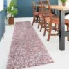 Rich Purple Mottled Shaggy Hall Runner Rug