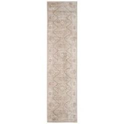 Carpet Discount Store 59 Beige Aztec Runner Rug