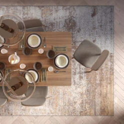 Beige Abstract Area Rug - Mia -Carpet Discount Store Oscar mia beige dining room overhead copy