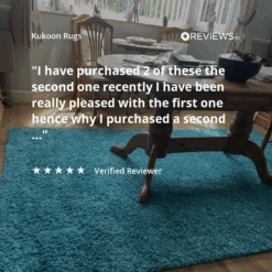 Super Soft Teal Blue Shaggy Rug -Carpet Discount Store REVIEWS.io Social Proof Image 5