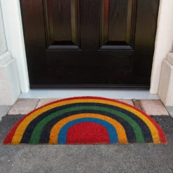 Rainbow Half Moon Coir Entrance Doormat -Carpet Discount Store Rainbow Half Moon Coir Front Door Matcopy
