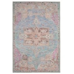 Flatwoven Washable Colourful Medallion Area Rug - Moyola