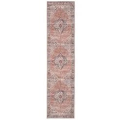 Flatwoven Washable Terracotta Medallion Area Rug - Neeve -Carpet Discount Store Renuu nevee RR 00164 overhead sq