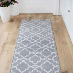 Grey Trellis Hallway Runner Rug -Carpet Discount Store Soho 3512 WS22 0321 5B2 5D