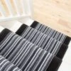 Black White Stripey Stair Carpet Runner - Cut To Measure