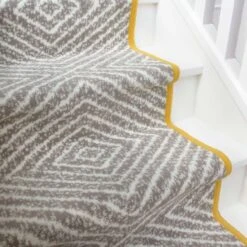 Beige Diamond Print Stair Carpet Runner - Cut To Measure -Carpet Discount Store Stair Carpet 3344 GL21 Diamond Print Stair Carpet Runner Cut to Measure 5 2 5B3 5D
