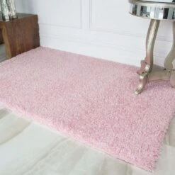 Baby Pink Shaggy Rug
