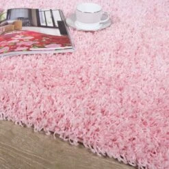 Baby Pink Shaggy Runner Rug -Carpet Discount Store Vancouver Baby Pink Runner Angle zpsvzitbvja 5B3 5D