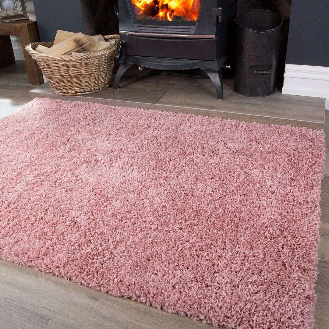 Blush Pink Shaggy Rug 3 Blush Pink Shaggy Rug - Image 3