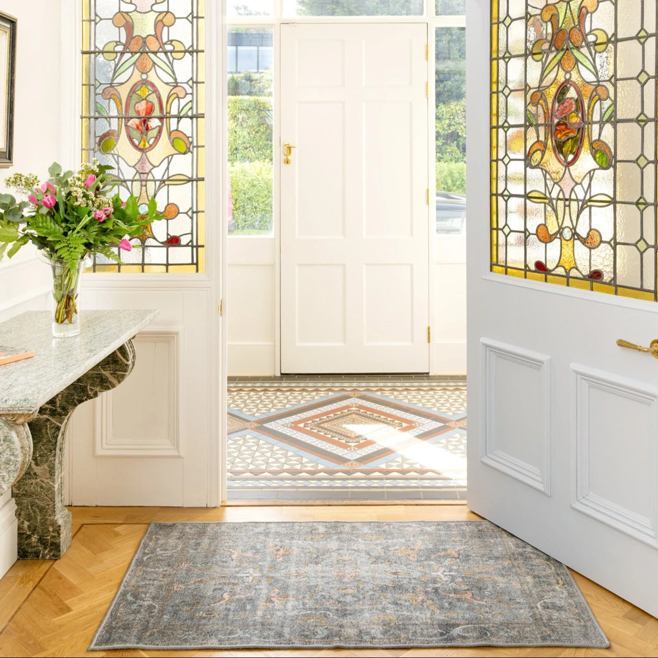 Soft Washable Blue Bathroom Mat - Clara 4 Soft Washable Blue Bathroom Mat - Clara - Image 4