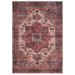Carpet Discount Store 41 Soft Washable Red Antique Rug - Eliza