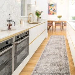 Soft Washable Vintage Greige Runner - Elsie