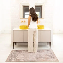 Soft Washable Distressed Bathroom Mat - Ernest