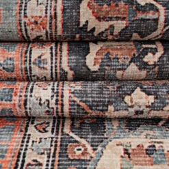 Soft Washable Blue Heritage Rug - Hazel -Carpet Discount Store Washable Hazel detail 18