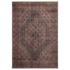 Carpet Discount Store 25 Soft Washable Brown Traditional Rug - Mabel
